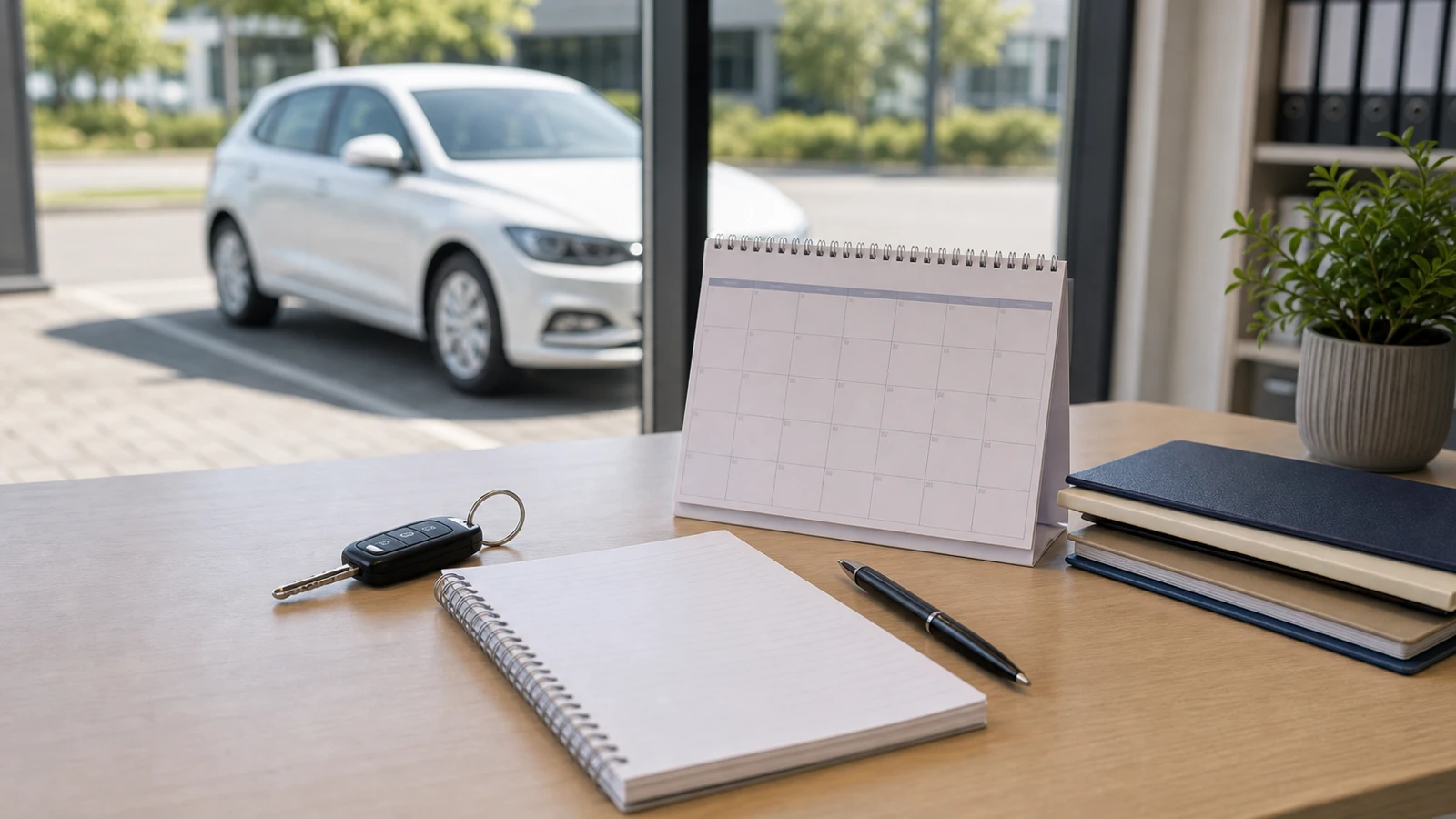 Fahrstundenplanung mit Kalender und Pkw-Symbol